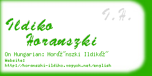 ildiko horanszki business card